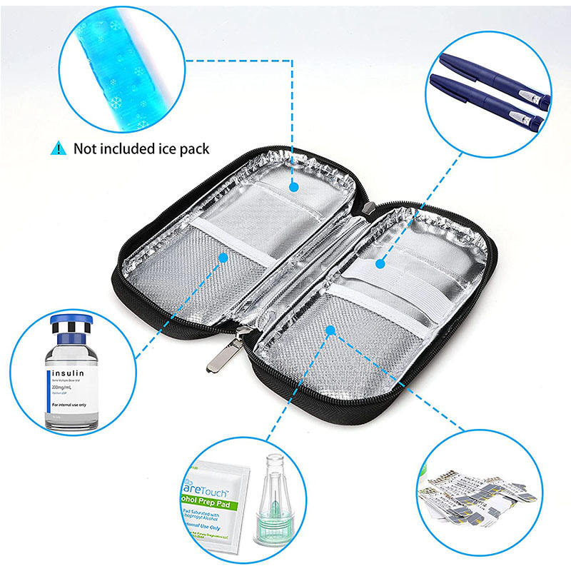 Tragbare reisende kundengebundene Logo-Aluminiumfolie-Insulin-Kühltasche-isolierte Taschen für Stift und Medizin