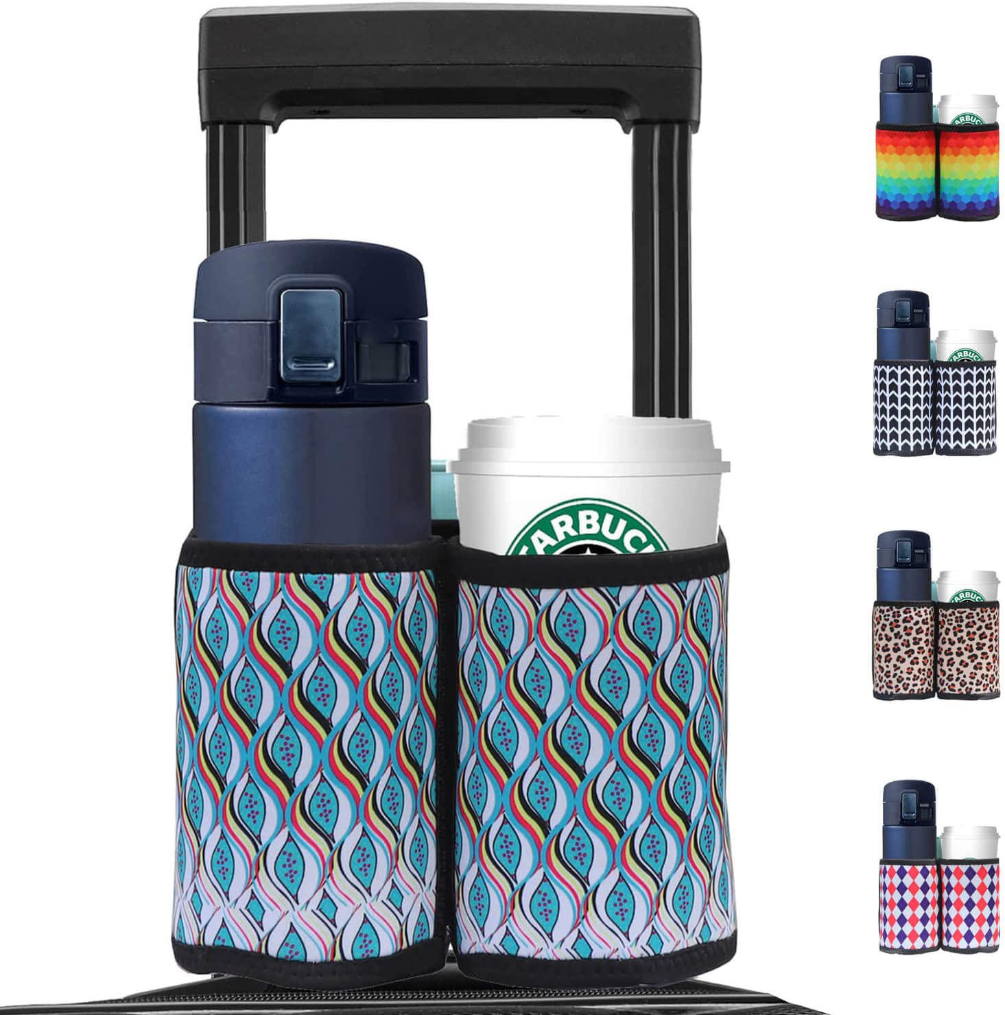 Neue Ankunfts-Gepäck-Reise-Getränkehalter-kundenspezifisches Logo-Handgetränkehalter auf Koffer-einfacher Lagerungs-Reise-Kaffeetasse-Halter-Großverkauf