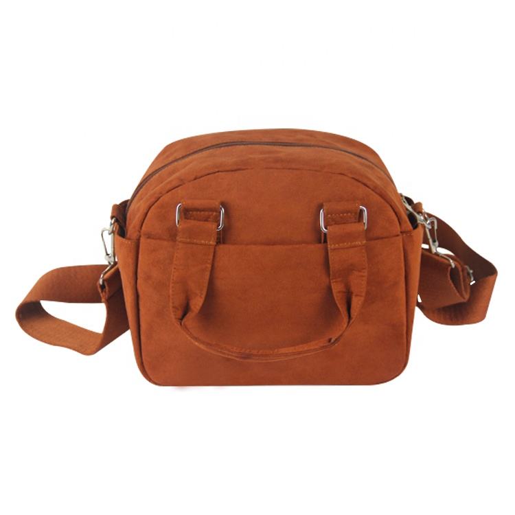 Modische braune Samt-Flanell-verstellbare Schulter Custom Messenger Bag Umhängetasche Damen