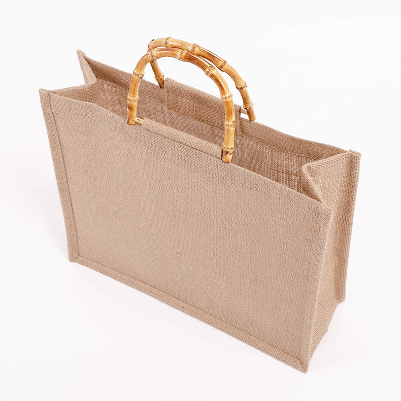 Mode umweltfreundliche wiederverwendbare Jute-Einkaufstasche Luxus-Geschenkverpackung Jute-Tasche Wasserdichte Einkaufstasche