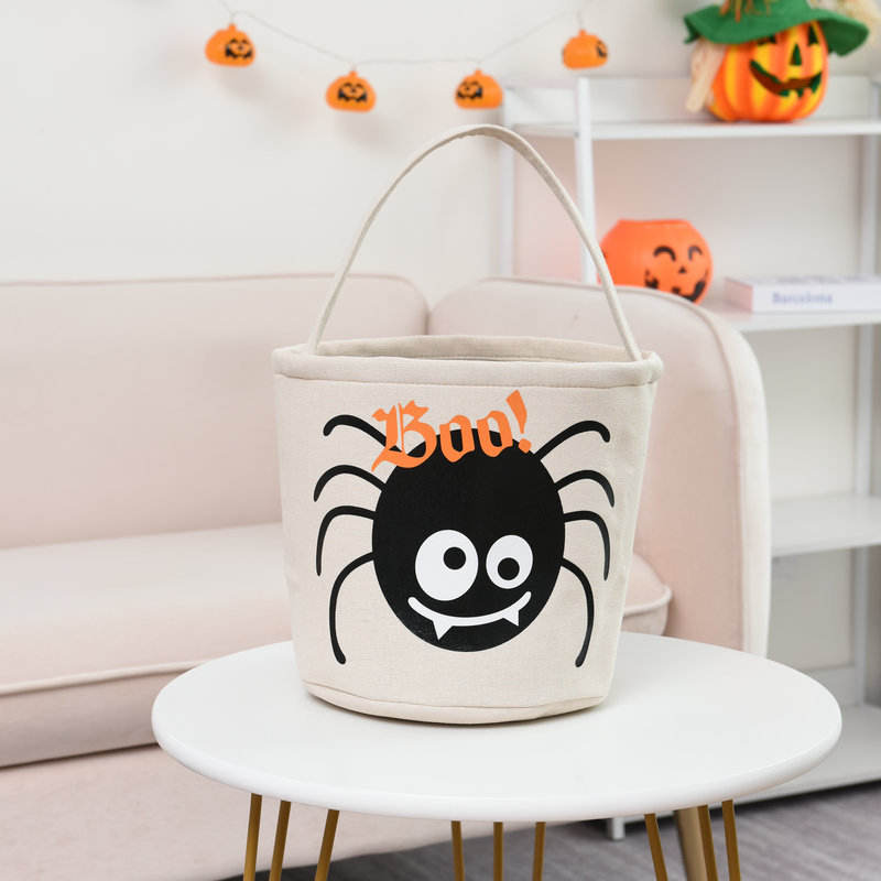 Beliebte Halloween-Dekoration Candy Bucket Lovely Cartoon Printing Süßes oder Saures Tasche für Süßigkeiten Kekse