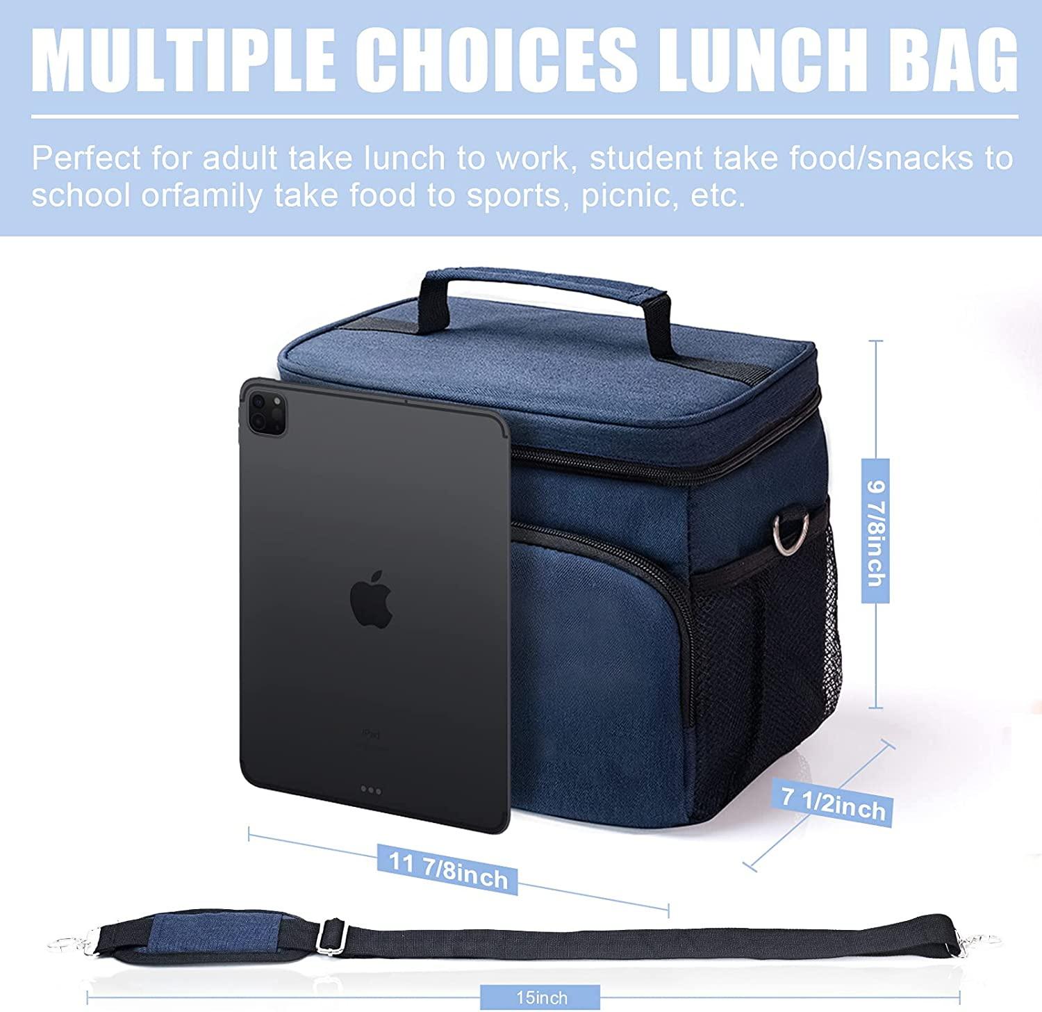 Blaue Schule, große Aluminiumfolie, isolierte Lunchtasche, Kühltasche, Organizer, Thermotaschen für Kinder, Lebensmittelisolierung