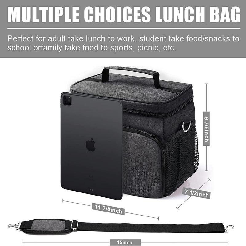 Schwarz, langlebig, Kinder, Schule, Kühlbox, Lunchpakete, Isolierbox, individuelles Logo, Thermo-Organizer mit Griff