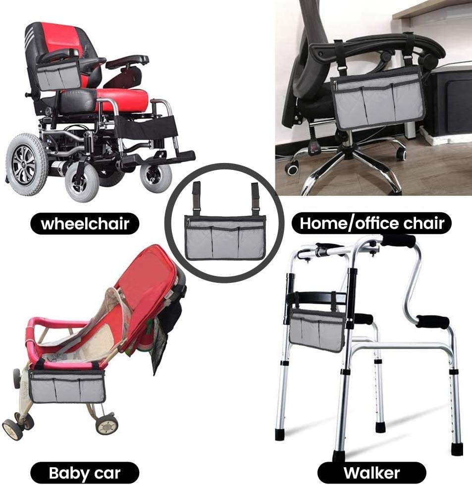 Multifunktionales Armlehnenzubehör, Rollstuhltasche, wasserdichte Organizer-Medikamententasche mit Reißverschluss