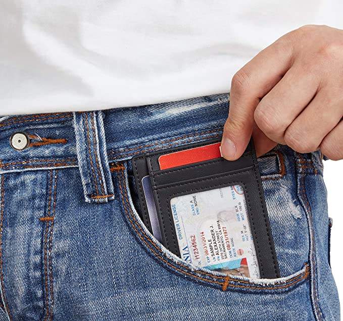 Slim Wallet RFID Front Pocket Wallet Minimalistischer sicherer dünner Kreditkartenhalter