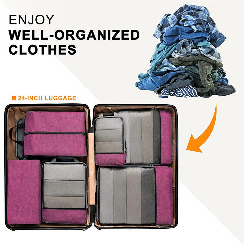 leichtes wasserdichtes Kofferset Gepäckwürfelbeutel Kleideraufbewahrung Organizer Packwürfel für die Reise