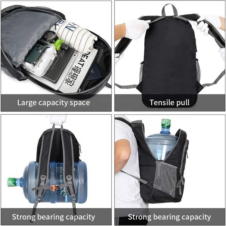 Leichter, packbarer Rucksack mit großer Kapazität, wasserdichter, faltbarer Rucksack