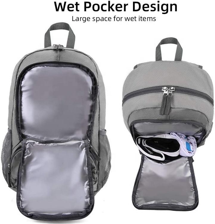 Leichter, packbarer Rucksack mit großer Kapazität, wasserdichter, faltbarer Rucksack