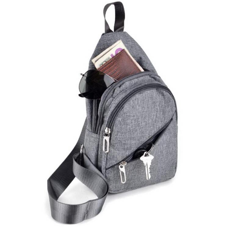 Benutzerdefiniertes Logo Running Sport Traveling Crossbody Chest Shoulder Sling Rucksack mit Cross Body Bag Strap
