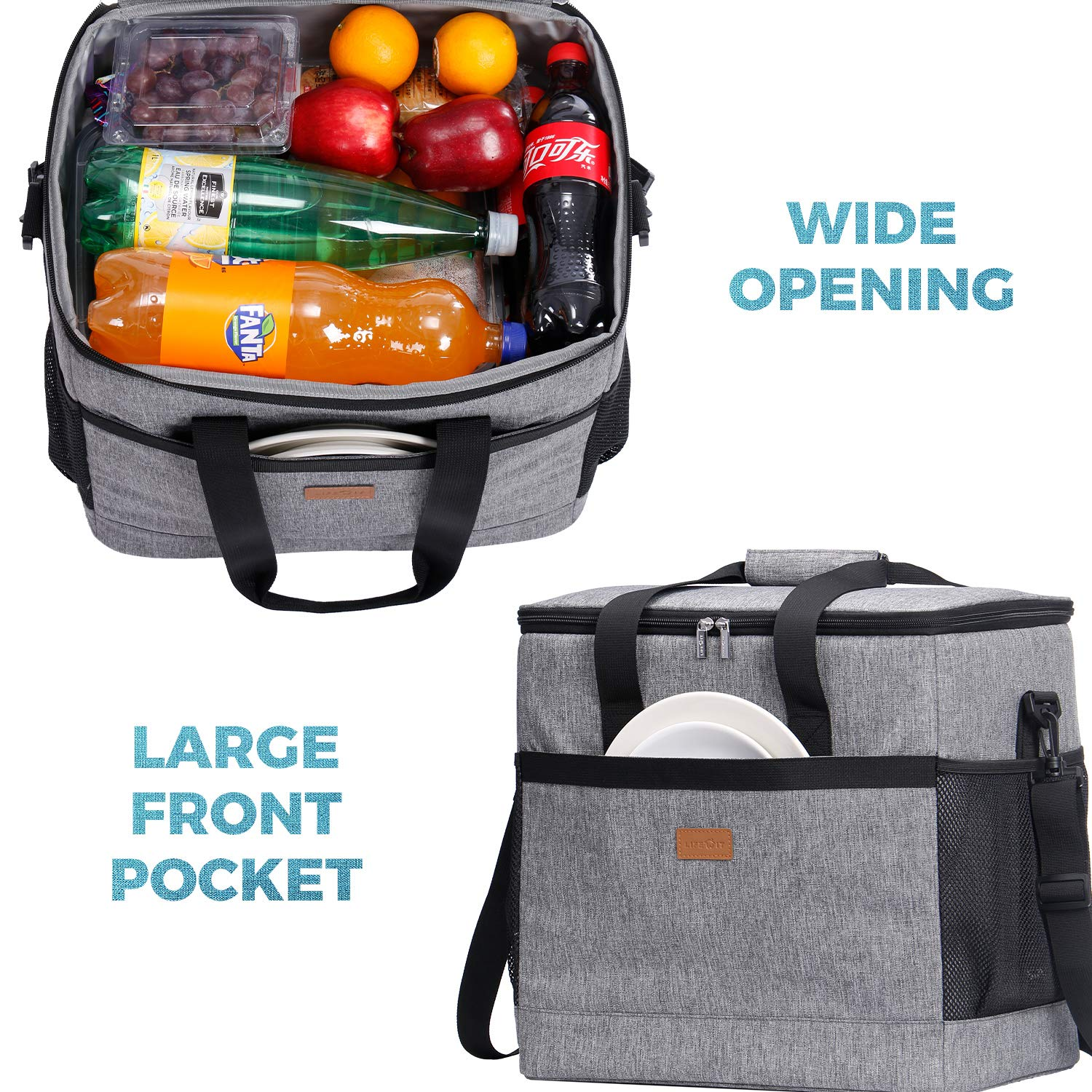 Promotion Isolierte Kühltasche Große Kapazität Lunch Bag Auslaufsichere Weiche Kühltasche Tragbare Tragetasche Für Camping