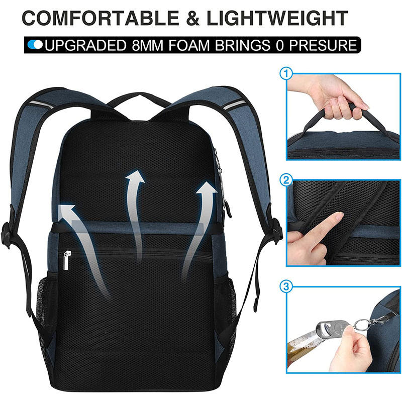 Picknick im Freien Männer Frauen Blau Wasserdicht Große Leichte Isolierte Rucksack Thermotasche Kühltaschen