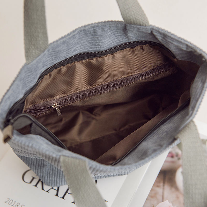 kundenspezifische Frauenkordsamt-Einkaufstasche für kleine beiläufige Einkaufshandtaschen der Frauenmädchen