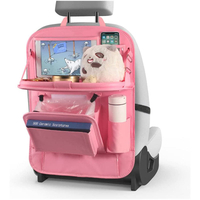 Auto-Rücksitz-Organizer mit Mülleimer, PU-Leder, Auto-Aufbewahrungs-Organizer mit faltbarer Tischablage, Touchscreen-Tablet-Halterung