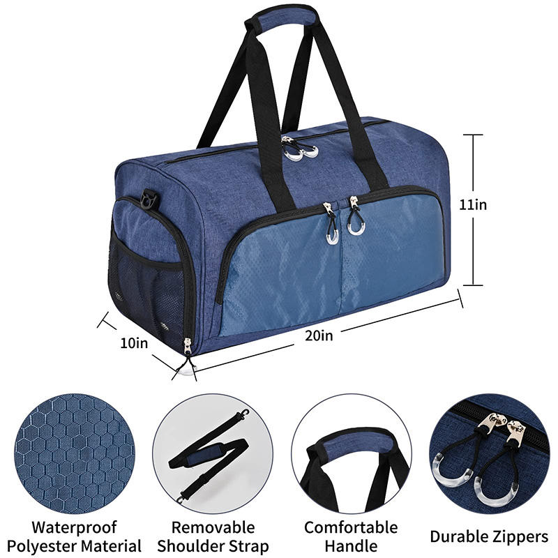 Großhandelsmann-Frauen-Wochenend-Seesack-Übernachtungs-Reise-Taschen-kundenspezifischer Sport-Seesack mit Reißverschlusstaschen