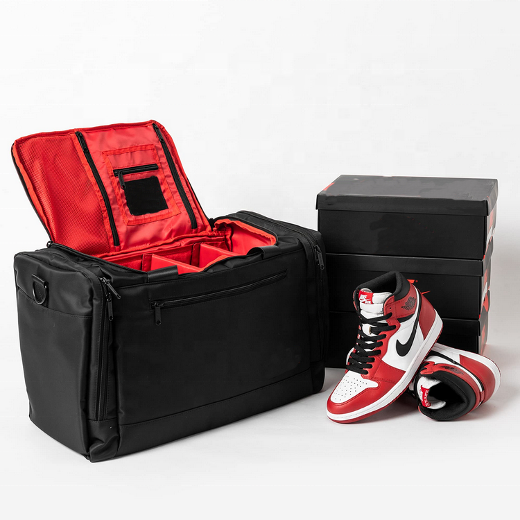 Premium Sneaker Duffel Reisesporttasche mit 3 verstellbaren Fachteilern für Schuhe, Kleidung und Fitnessstudio