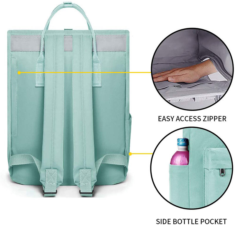 Reisearbeitsfester Laptop-Rucksack zum Aufrollen, moderne Mode-Freizeit-Buchtasche, College-Rucksack für Frauen