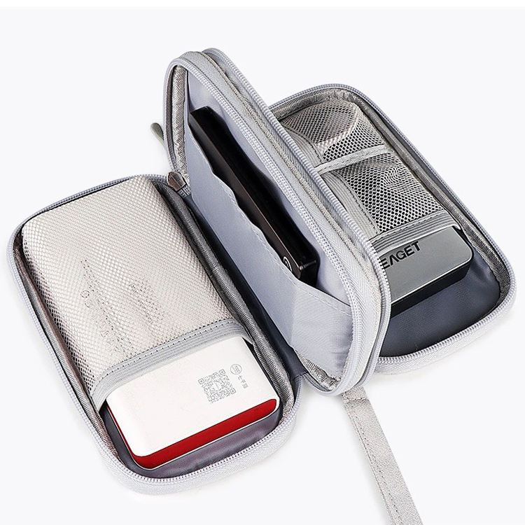 Doppelschichtige weiche Reisekabel-Aufbewahrungstasche Wasserdichte Reise-Organizer-Tasche für Festplatten, Telefon, Powerbank und USB-Stick