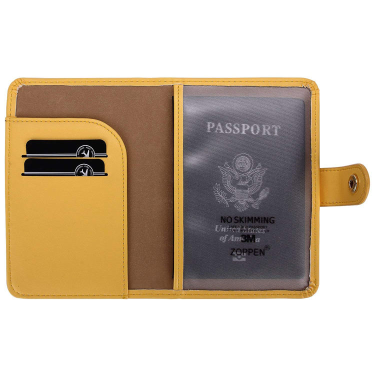 Anti-Diebstahl-PU-Leder-RFID-Kartenhalter-Flugzeug-Pass-Geldbörse