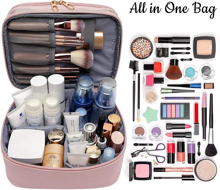 Doppelschichtiger klarer Kulturbeutel aus Pu-Leder, Kosmetik, transparent, PVC, Make-up-Taschen, rosa Kosmetik für Männer und Frauen
