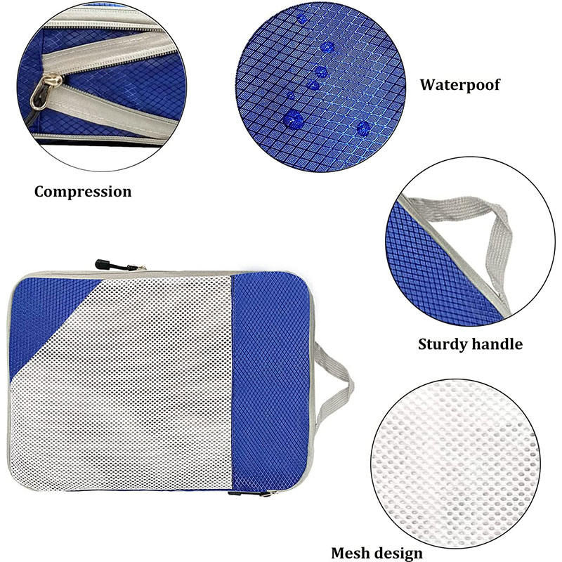 Ultraleichtes, benutzerdefiniertes Kompressionsgepäck, wasserdicht, 4 Stück, Kleidung, Unterwäsche, Aufbewahrungsorganisator, Reiseverpackungswürfel für Packung