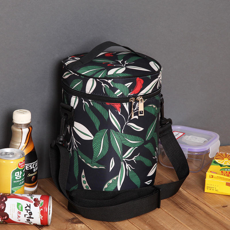 2022 runde Lunch-Kühltasche Oxford-Stoff dicke Kühltasche isolierte Mode-Aluminiumfolie mit Handtrage-Kühltaschen