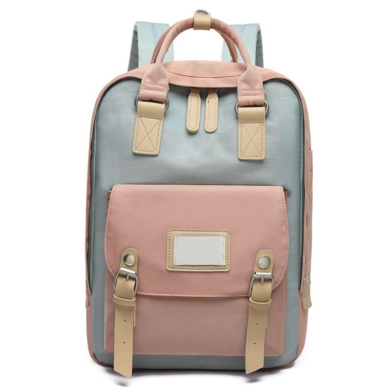 Outdoor-Reisen Freizeit Kontrastfarbe Schule Rucksack Taschen Laptop Rucksäcke Büchertasche Rucksack für Mädchen