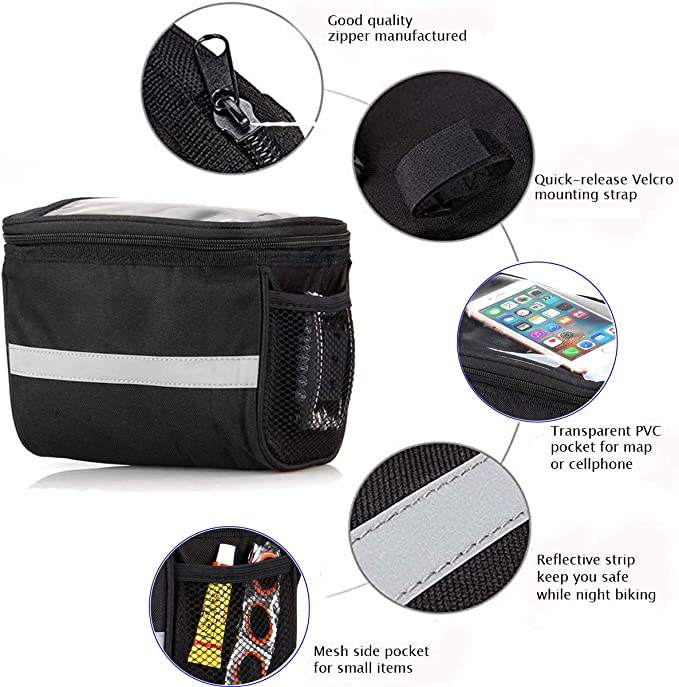 Großhandel Fahrradlenkertasche mit Mesh-Tasche Benutzerdefinierte Fahrradtasche Lenker Fahrradtasche Tasche