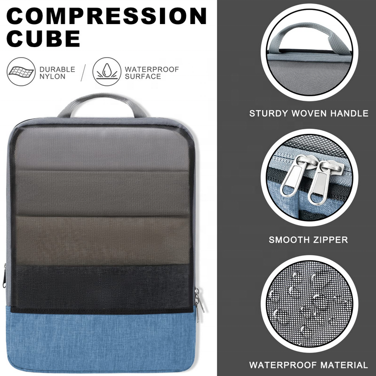 tragbare Kompressionspackwürfel für Reisen, multifunktionales Outdoor-Camping-Tuch-Organizer-Gepäckpackwürfel-Set