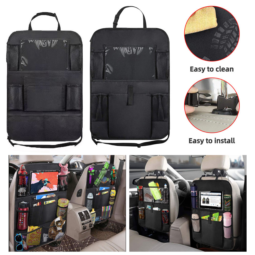 Auto-Rücksitz-Organizer mit Touchscreen-Tablet-Halter Auto-Rücksitzschutz Trittmatten Reise-Aufbewahrungstasche für Kinder Kinder