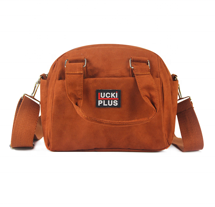 Modische braune Samt-Flanell-verstellbare Schulter Custom Messenger Bag Umhängetasche Damen