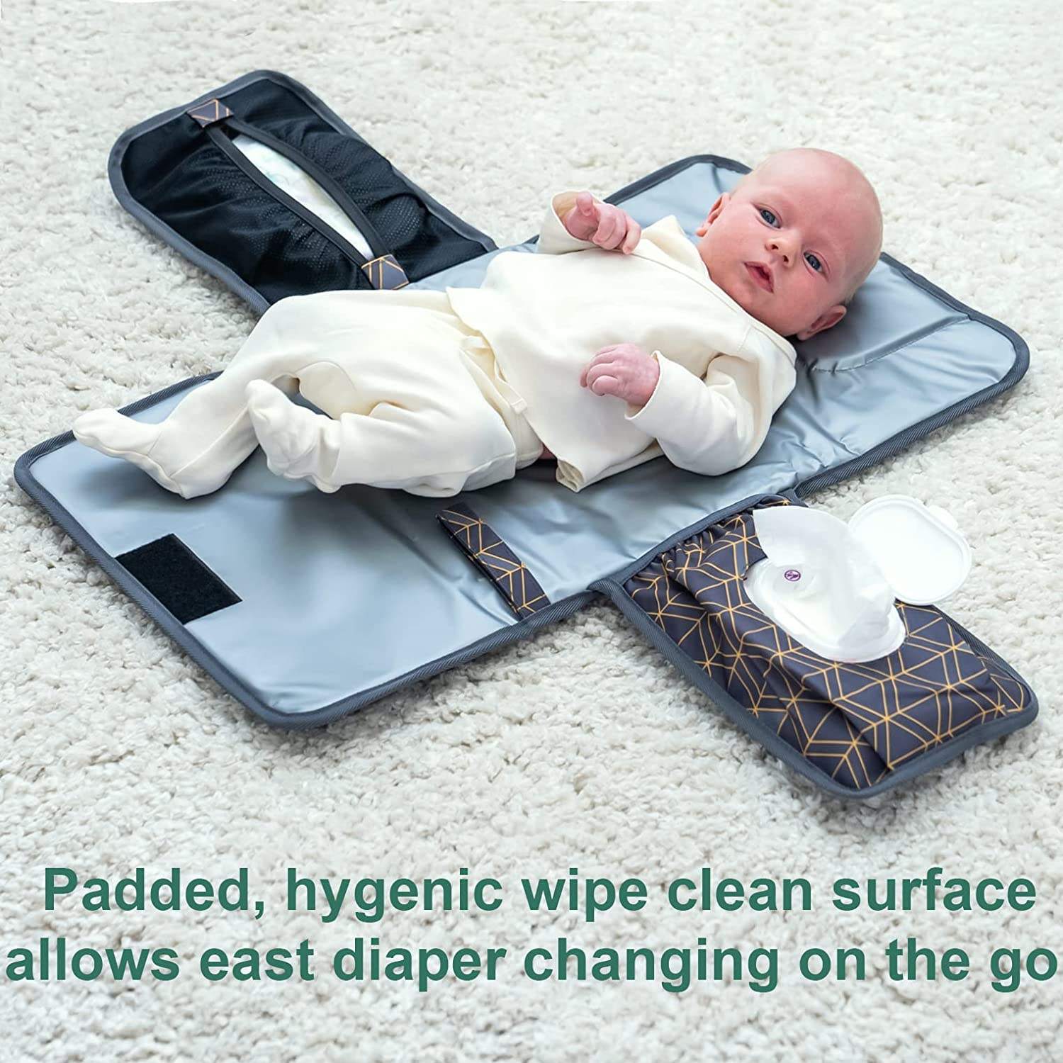 Tragbares Neugeborenes Baby Essentials Unisex Baby Stuff Tragbare Wickelunterlage mit Griff
