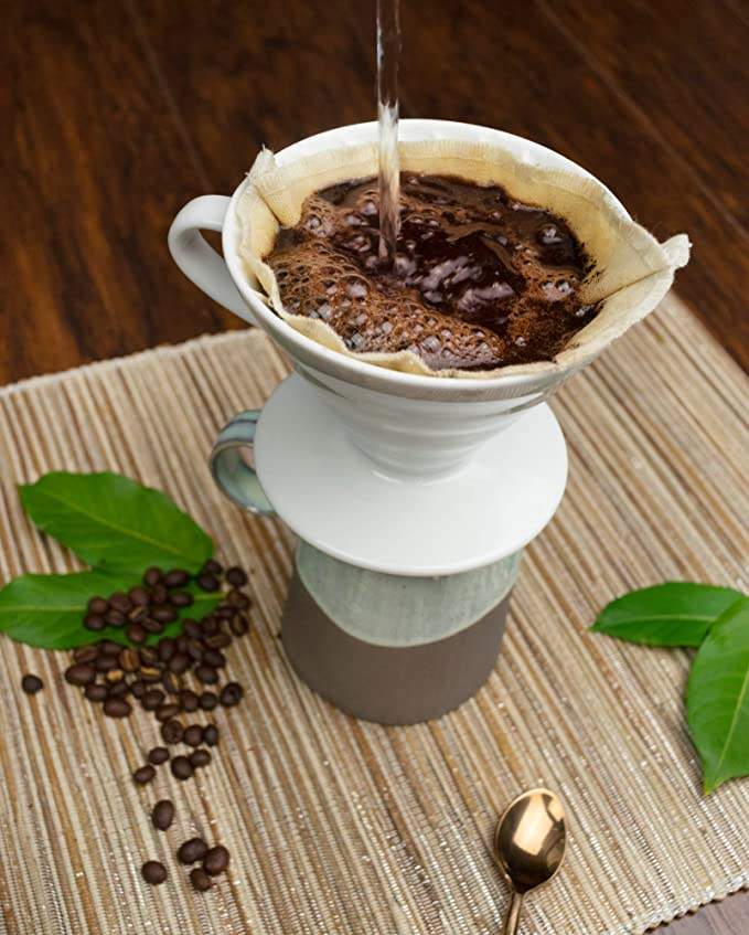 Bio-Hanftuch-Kaffeefilter gießen über wiederverwendbare Kegel-Kaffeefilter für Tropfkaffeemaschinen. Günstiger Großhandel
