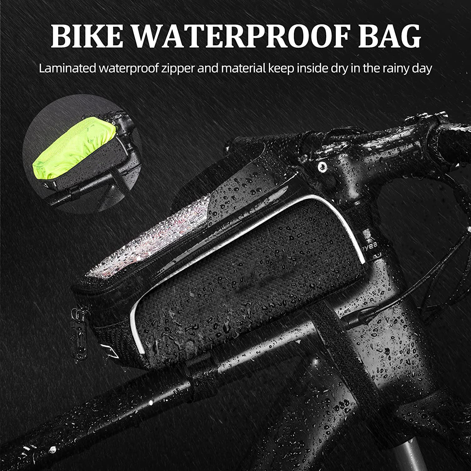 Fahrradtasche Vorderrahmentasche Fahrradtasche Wasserdichte Fahrradtelefonhalterung Oberrohrtasche Fahrradtasche Halter Zubehör Fahrradtasche