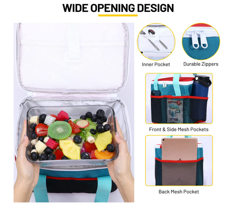 Custom Design langlebige Oxford Kühltasche isolierte Reise tragbare Schule Lunchbox Erwachsene Lunchpakete für Frauen