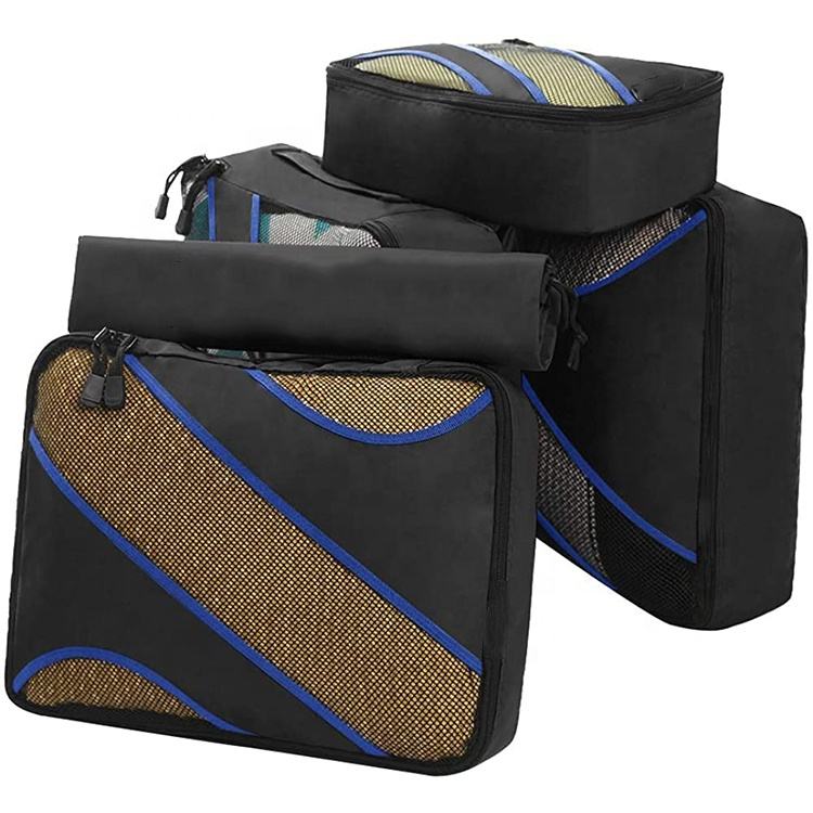 6-teiliges Set, modisches Reise-Kompressionsverpackungswürfel-Organisator zur Aufbewahrung von tragbarem Gepäckverpackungswürfel-Set