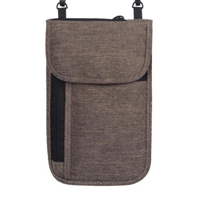 Benutzerdefinierte tragbare Reisetasche mit Trageriemen, Nackentasche mit RFID-blockierendem Reisepasshalter für Männer und Frauen