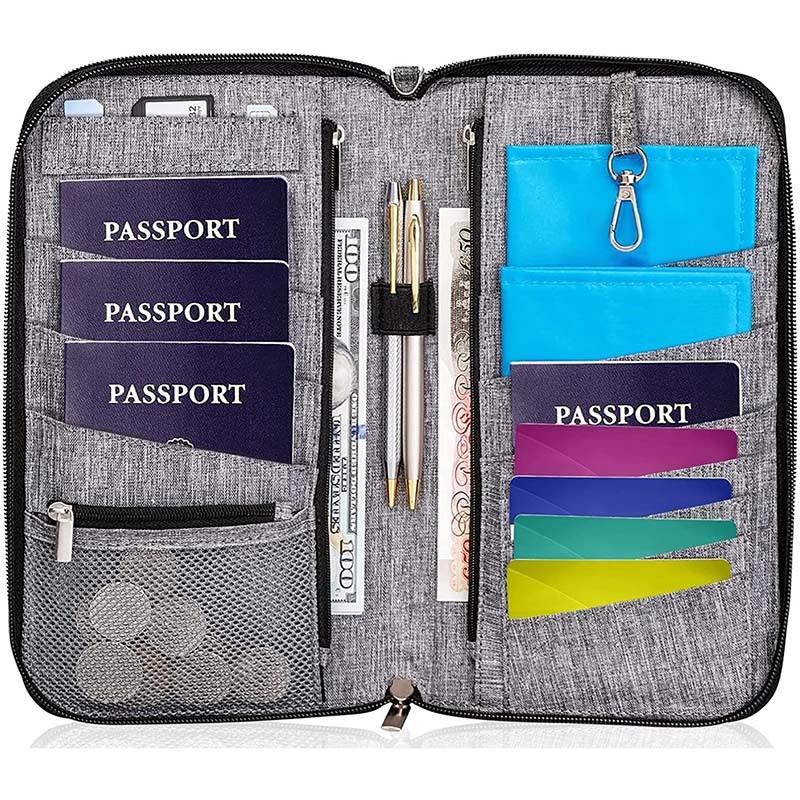 große personalisierte Kartenmappe Passhüllenhalter Reisefamilie RFID-blockierender Dokumenten-Organizer