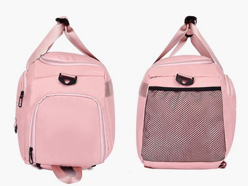 Rosafarbener Reise-Duffle-Rucksack mit großem Fassungsvermögen, umwandelbare Yoga-Tanz-Wochenend-Aufbewahrungstasche Seesack