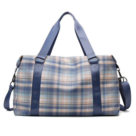 Multifunktionale Sublimations-Duffle Faltbare Wochenendtasche Reise-Sporttaschen für Fitnessstudio Nylon wasserdichte Frauen mit Karomuster