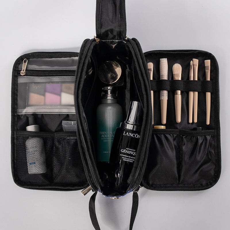 Individuell bedruckte Make-up-Taschen-Kosmetik-Organizer Große Nylon-Kosmetiktaschen