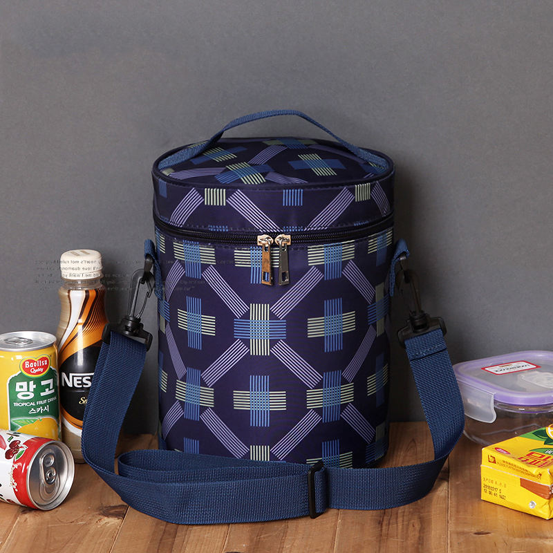 2022 runde Lunch-Kühltasche Oxford-Stoff dicke Kühltasche isolierte Mode-Aluminiumfolie mit Handtrage-Kühltaschen