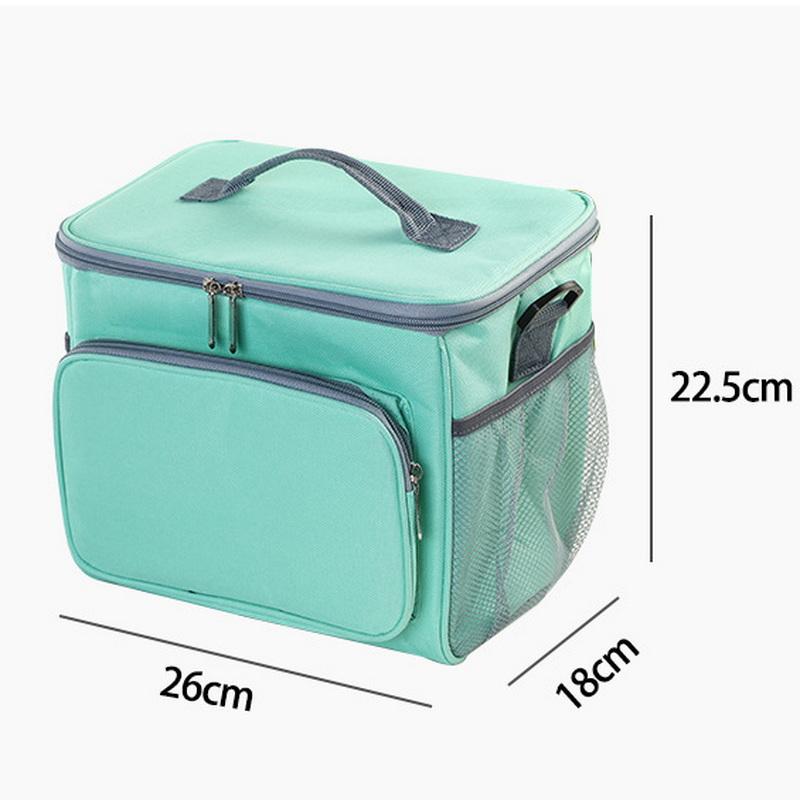 Isolierte Kühltaschen für den Außenbereich, Lunchtasche mit zwei Seitentaschen aus Mesh