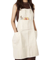Verstellbare professionelle Latzschürze aus 100 % Baumwoll-Segeltuch, wasserdichte Schürze mit 3 Taschen für Damen Herren Erwachsene