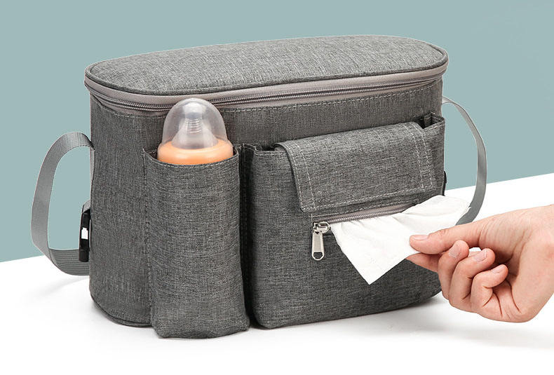 Reise-Universal-Kinderwagen-Zubehör-Organizer mit Getränkehaltern, hängende Aufbewahrungstasche, Windel-Umhängetasche, Kinderwagen