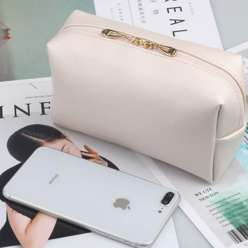 Werbeartikel wasserdichte Reißverschluss-Kosmetiktaschen Reise-PU-Leder-Make-up-Tasche Custom Toiletry Organizer Make-up-Halter für Frauen