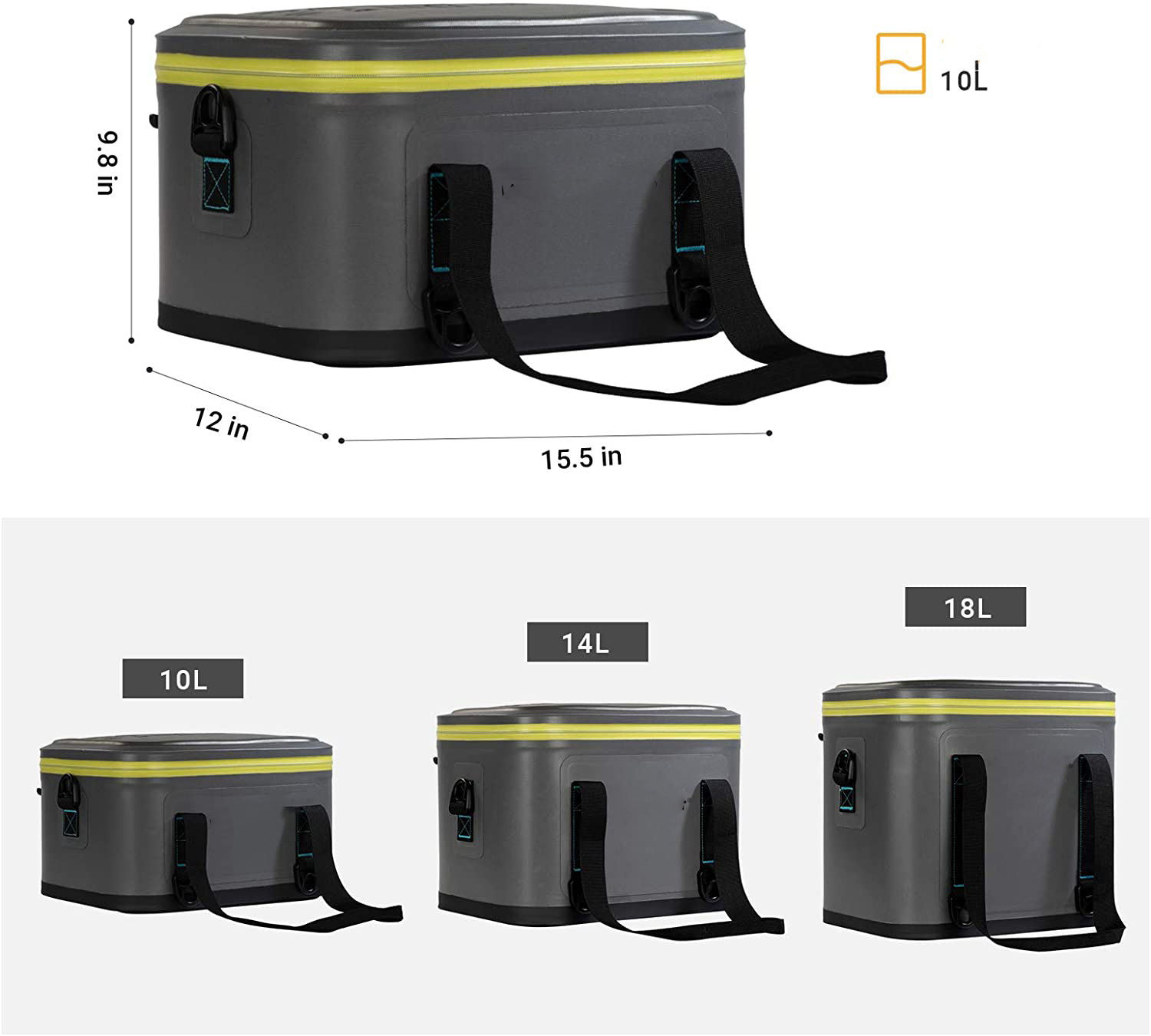 Neue isolierte Lunch Bag Kühler Reißverschluss TPU wasserdichte Kühltasche Camping benutzerdefinierte Kühltaschen