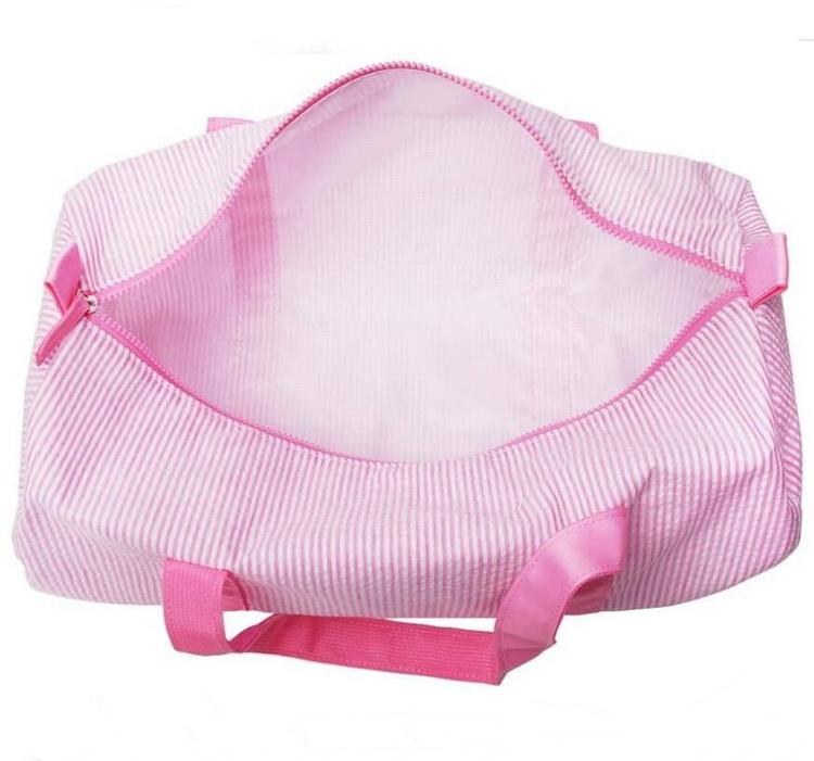 Fancy Girls Gym Duffel Sports Bags Women Striped Overnight Sleepover Duffle Travel Bag for Kids Teens