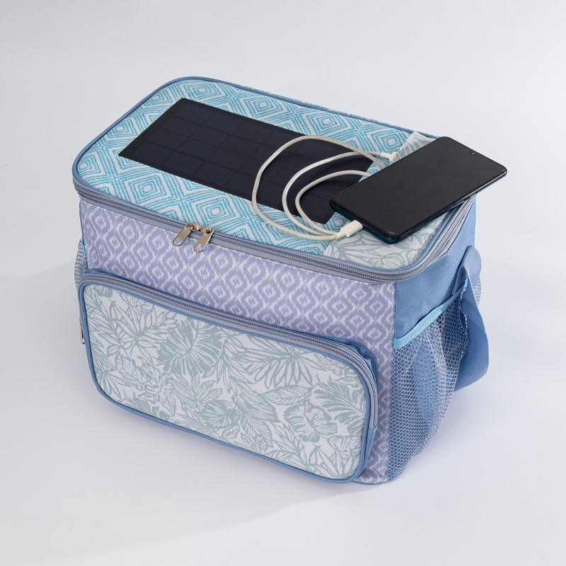 Wiederverwendbares wasserdichtes Solarpanel USB-Aufladung Reise Bierdosen Isolierte Tasche Lebensmittel Picknick Camping Smart Kühltasche mit Lautsprecher