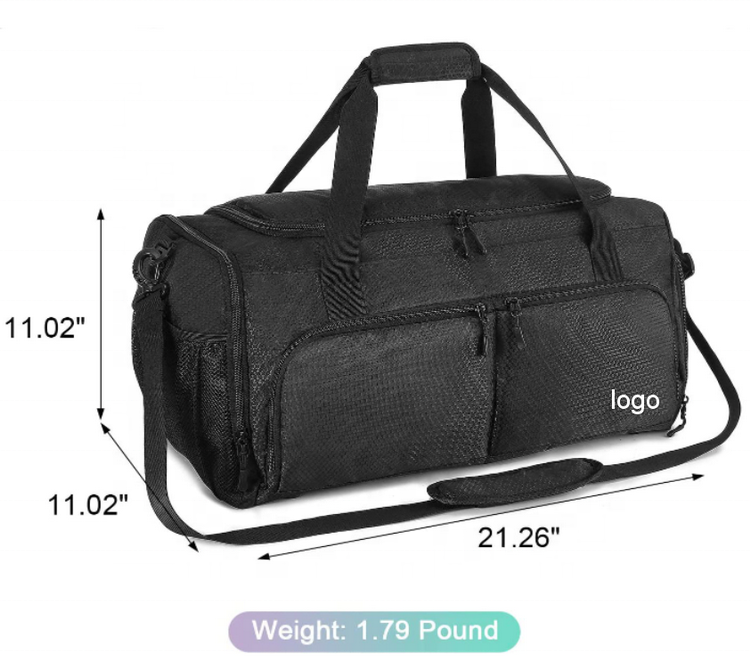 Große Kapazität im Freien, schwarze Reisetasche für Männer, tragbar, auf der Schulter, Reisen, Sport, Sporttasche