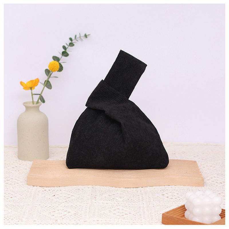 Damen, Mädchen, Frauen, japanische benutzerdefinierte Kordsamt-Geschenkgeldbörse, Einkaufshandtasche, Handgelenkknotentasche